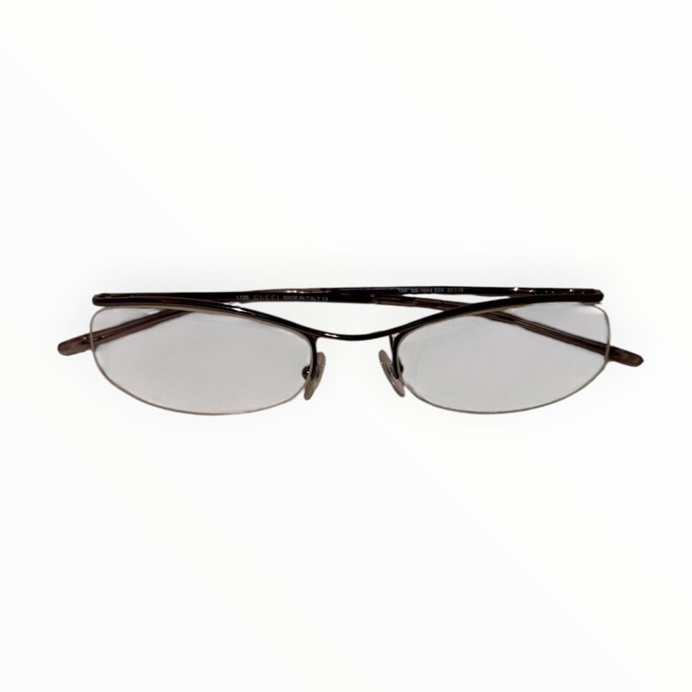 Vintage Gucci GG 1664 624 Purple Metallic Half-Rim Eyeglasses Frame 53-19-135 - Picture 1 of 10